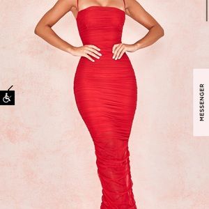 House of CB Red Mesh Dress Size M